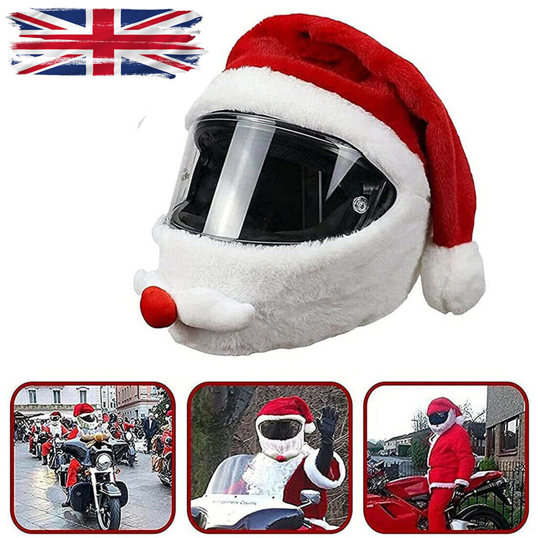 Christmas Motorcycle Helmet Cover Santa Claus